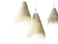 Handgefertigter marokkanischer Doum-Palmen-Anhänger-Lichtschirm – Lampenschirm mit natürlichen Fransen – Bild 5