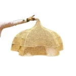 Handgefertigter 7-stufiger Raffia-Mesh-Kronleuchter – marokkanischer Eisenrahmen mit mehreren Leuchten