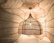 Lámpara de araña de malla de rafia de 7 niveles hecha a mano - Luminaria múltiple con marco de hierro marroquí - Imagen 3