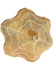 Lámpara de araña de malla de rafia de 7 niveles hecha a mano - Luminaria múltiple con marco de hierro marroquí - Imagen 5