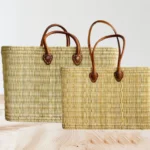 Sac fourre-tout marocain en herbe de carex - Panier de marché rectangulaire