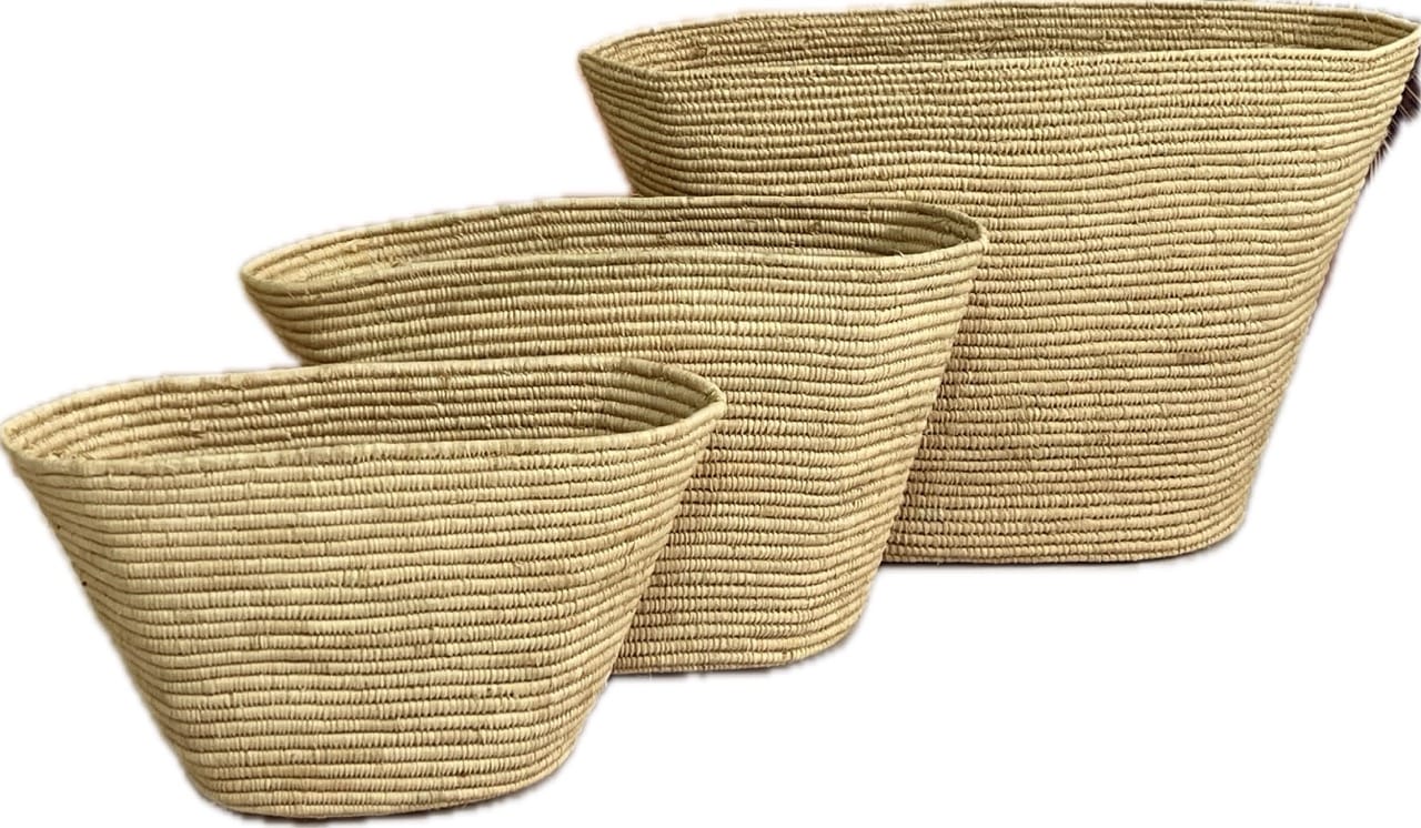Sac Panier en Raphia Ovale — Spiralé Lisse sac panier raphia en gros