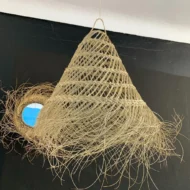 Paralume a sospensione Halfa Grass marocchino fatto a mano - Paralume con frange di sparto naturale