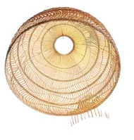 Lampada a sospensione a cupola in vimini fatta a mano - Paralume ad alveare in rattan naturale - immagine 2