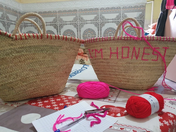 embroidered straw bags