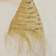 Handmade Moroccan Halfa Grass Pendant Light Shade - Natural Esparto Fringe Lampshade - Image 3