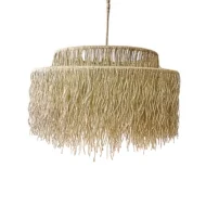 Handmade 2 Tiers Hemp Fringe Chandelier - Iron Frame Jute Tassel Pendant - Image 3