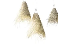 Handmade Moroccan Doum Palm Pendant Light Shade - Natural Fringe Lampshade - Image 5