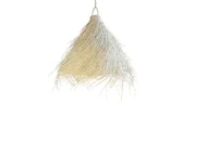 Handmade Moroccan Doum Palm Pendant Light Shade - Natural Fringe Lampshade - Image 2