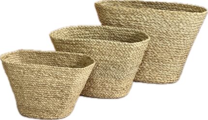 Oval Raffia Basket Bag — Braided
