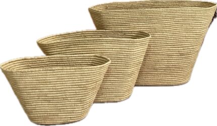 Extended Oval Raffia Tote — Smooth Coiled — view 2